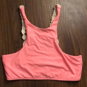 Coral Altar’d State high neck crochet bikini top